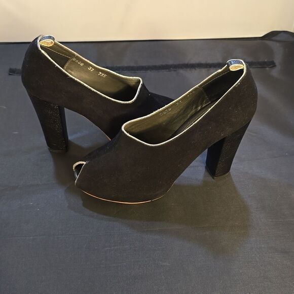 BON.BONITE PEEP TOE BLOCK HEEL WOMEN'S BOOTIE - Picture 5 of 15